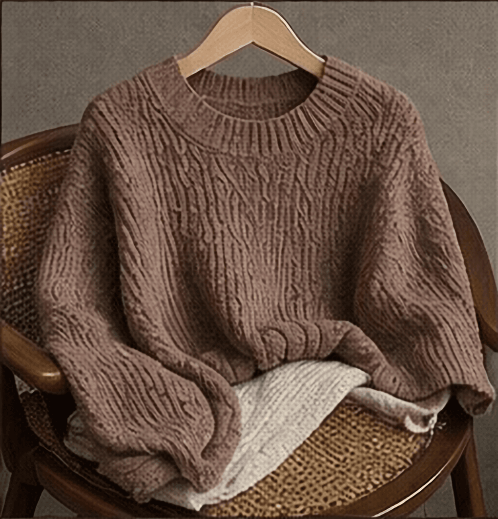 ケーブルニット（ブラウン）