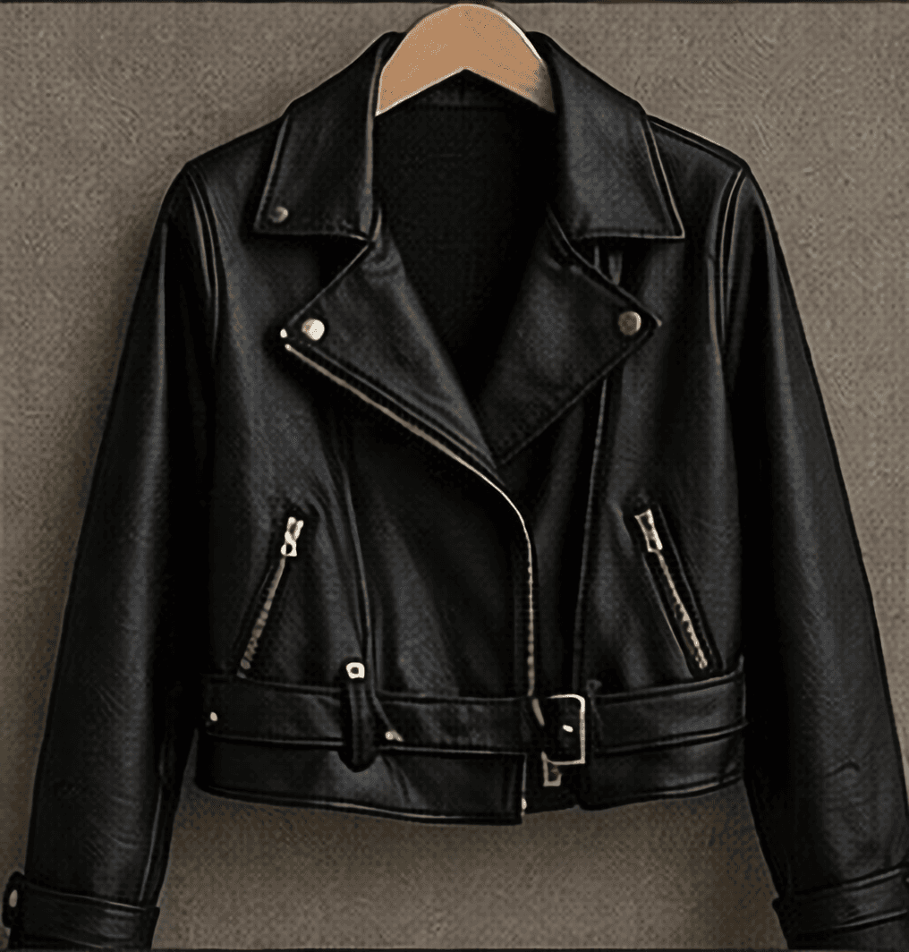 フェイクレザーライダース（ブラック）