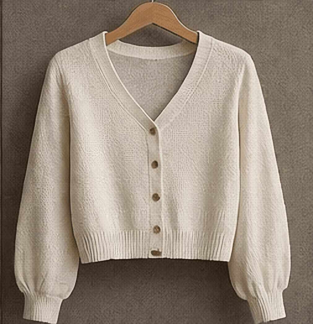 Vネックカーディガン（アイボリー）