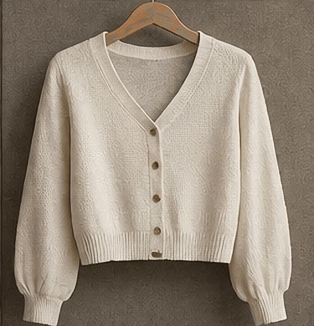 Vネックカーディガン（アイボリー）