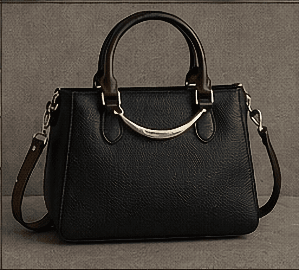 レザーハンドバッグ（ブラック）