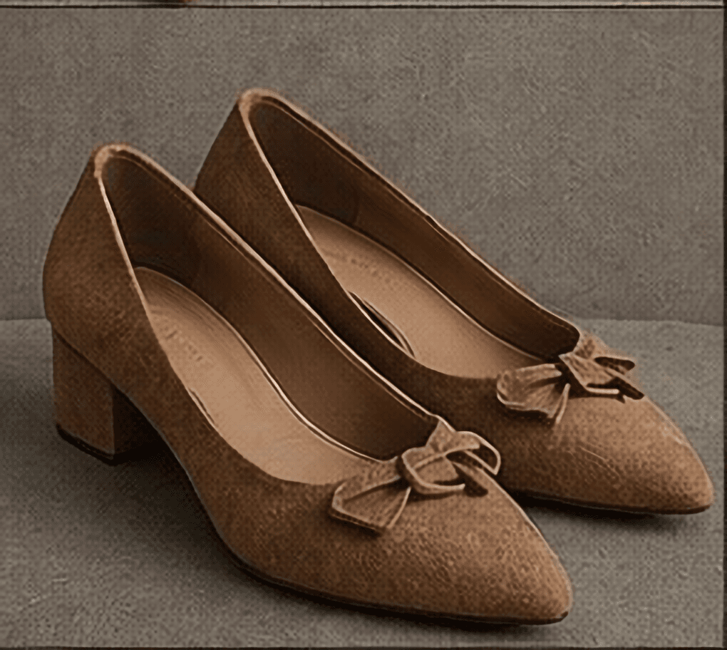 リボンパンプス（ブラウン）